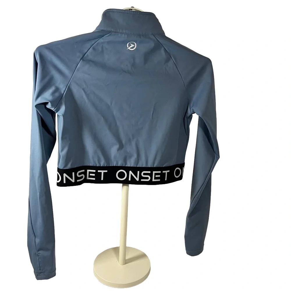 Onset Crop Track Warmup Jacket blue size medium